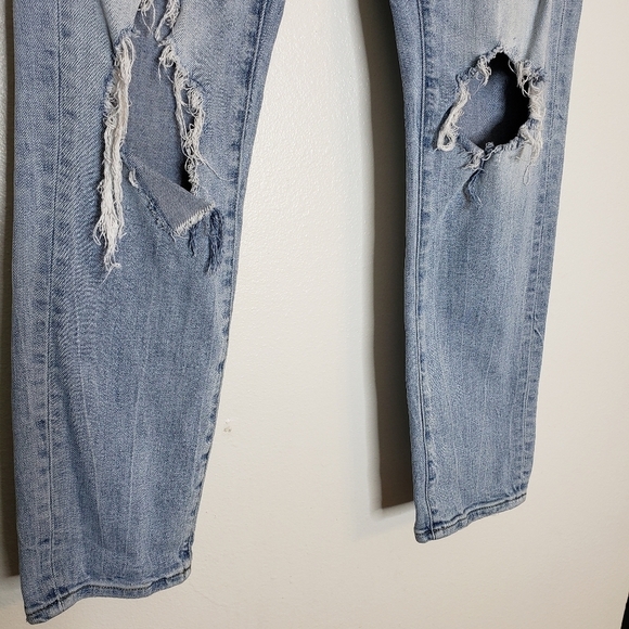 American Eagle Outfitters Next Level Distressed Skinny Jeans Light Blue Denim - Picture 6 of 13